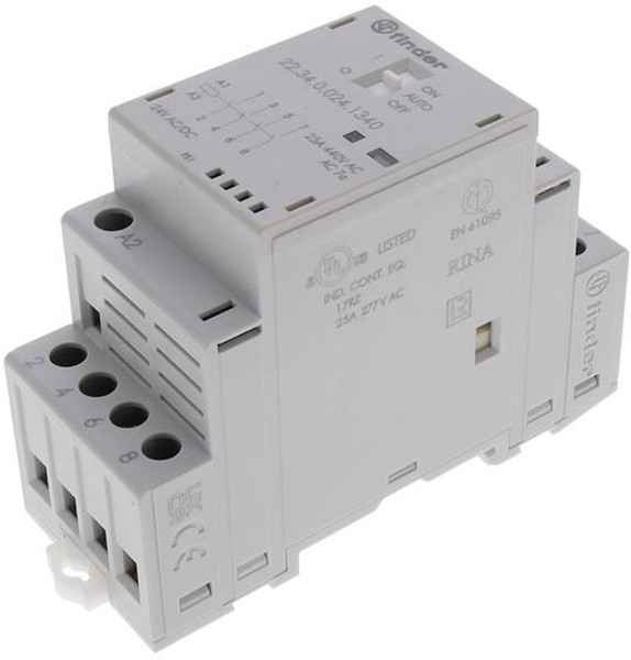 Контактор модульный 25А 4НО 24В AC/DC AgNi (авто вкл/вкл, мех. индикатор, LED) (РФ)