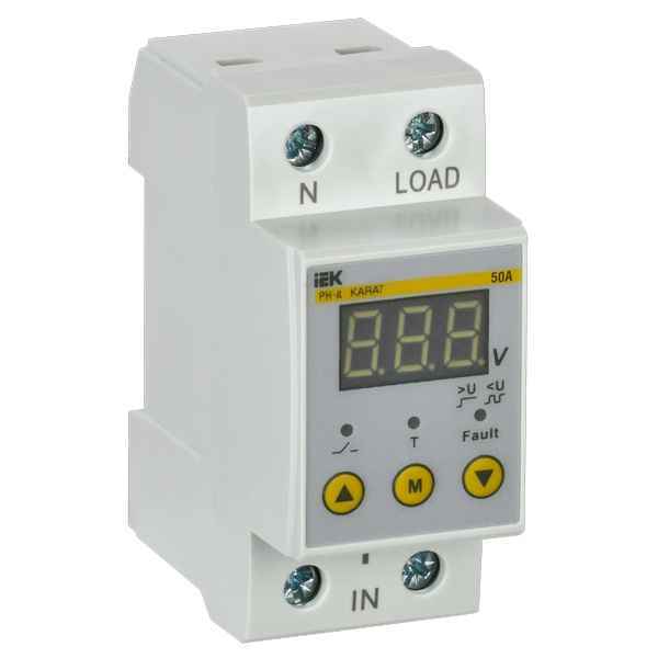 Реле напряжения  фаз. 50А 36мм РН-д IEK (РФ)