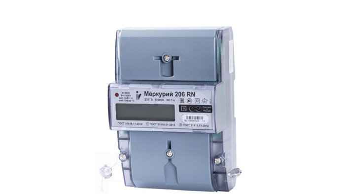 Счетчик электроэнергии 1ф. 230 5(60)А к.т.1/2 многотариф. Меркурий 206 RN (РФ)